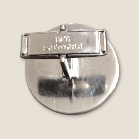 Vintage Silver Cufflinks With Blue Sapphire-Like Stones - Picture 4 of 5